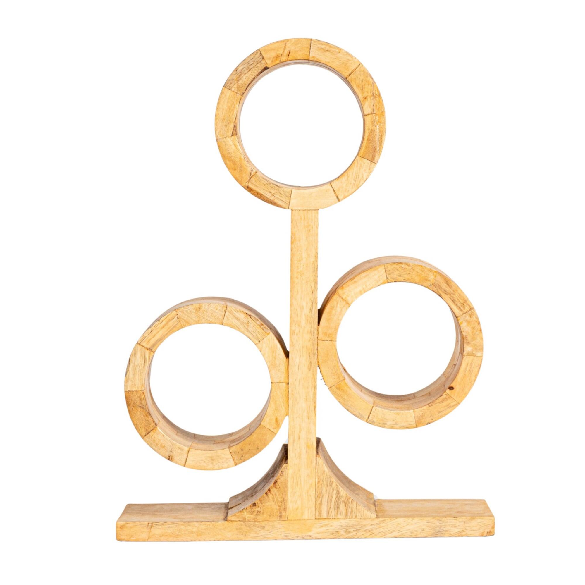 Hello Honey® 15.25" Natural Mango Wood Circular Wine Rack
